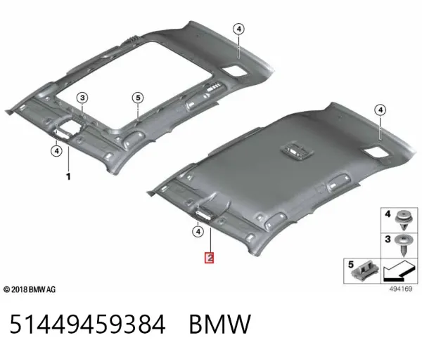 Оббивка даху (стеля) 51449459384 BMW
