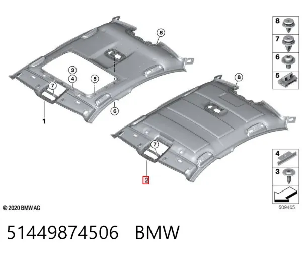 Оббивка даху (стеля) 51449874506 BMW