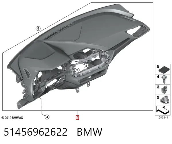 Панель приладів торпеди 51456962622 BMW
