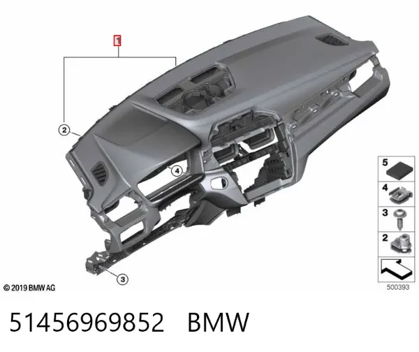 Панель приладів торпеди 51456969852 BMW