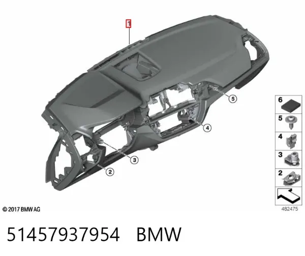 Панель приладів торпеди 51457937954 BMW