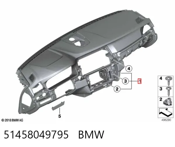 Панель приладів торпеди 51458049795 BMW