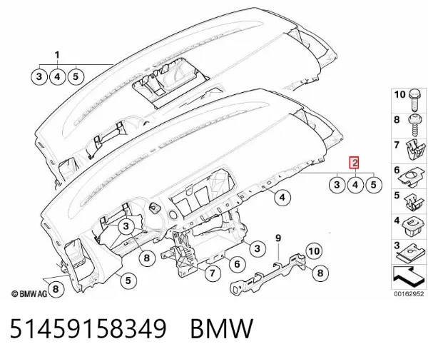 Панель приладів торпеди 51459158349 BMW