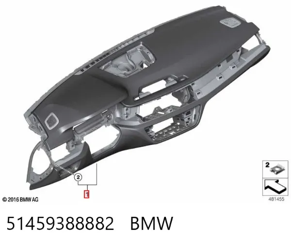 Панель приладів торпеди 51459388882 BMW