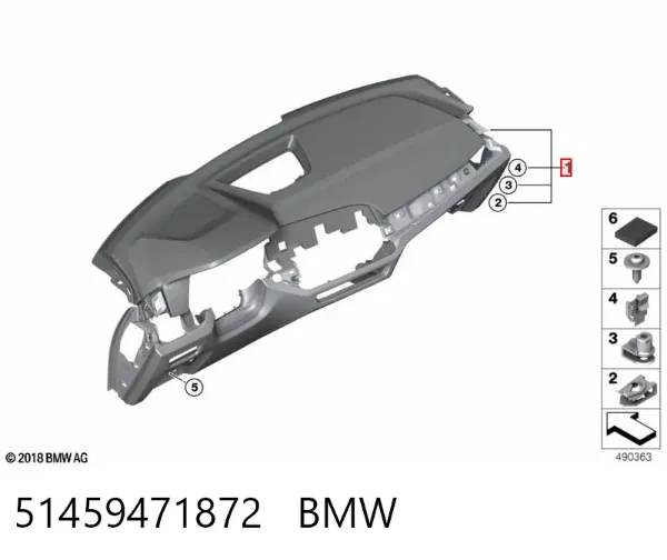 Панель приладів торпеди 51459471872 BMW
