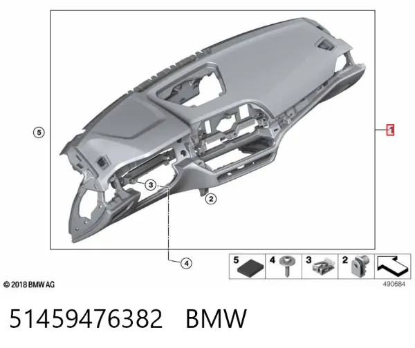 Панель приладів торпеди 51459476382 BMW