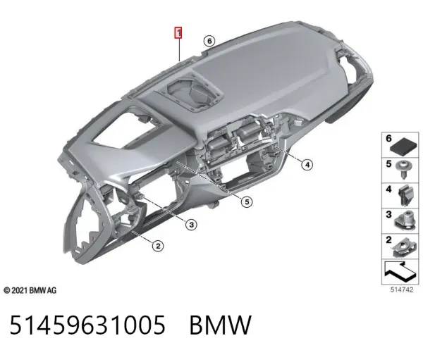 Панель приладів торпеди 51459631005 BMW