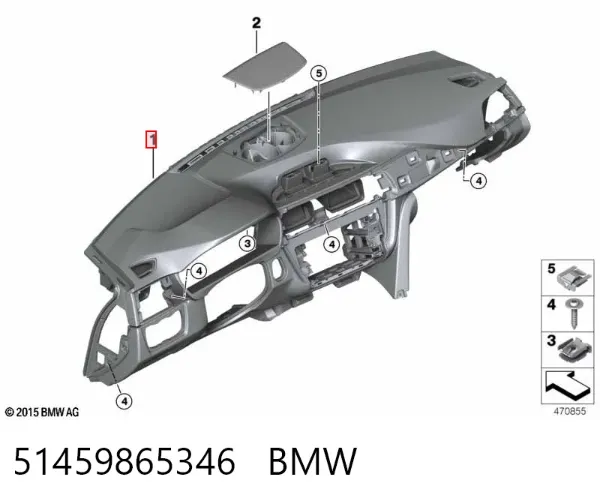 Панель приладів торпеди 51459865346 BMW