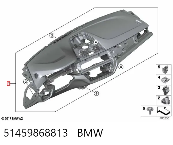 Панель приладів торпеди 51459868813 BMW