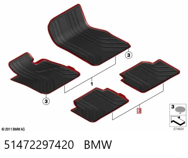 Коврики 51472297420 BMW