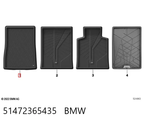 Килимок багажного відсіку 51472365435 BMW