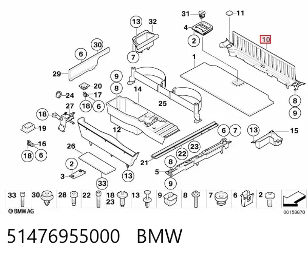 Облицювання задньої панелі багажника 51476955000 BMW