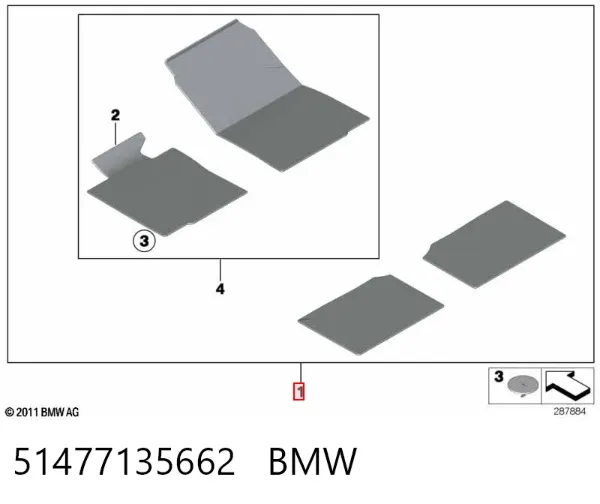 Коврики 51477135662 BMW