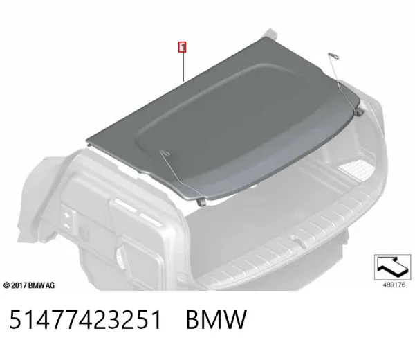 Полка салону, ззаду (багажного відсіку) 51477423251 BMW