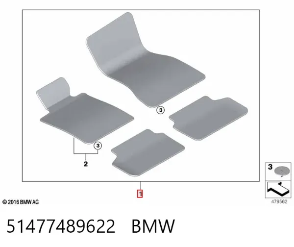 Коврики 51477489622 BMW