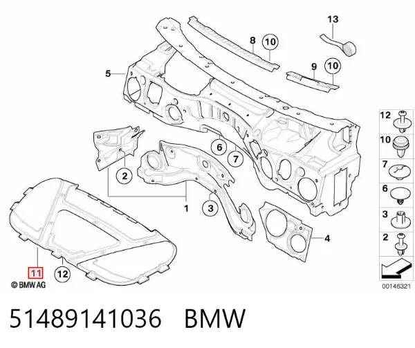 Шумоізоляція капота 51489141036 BMW