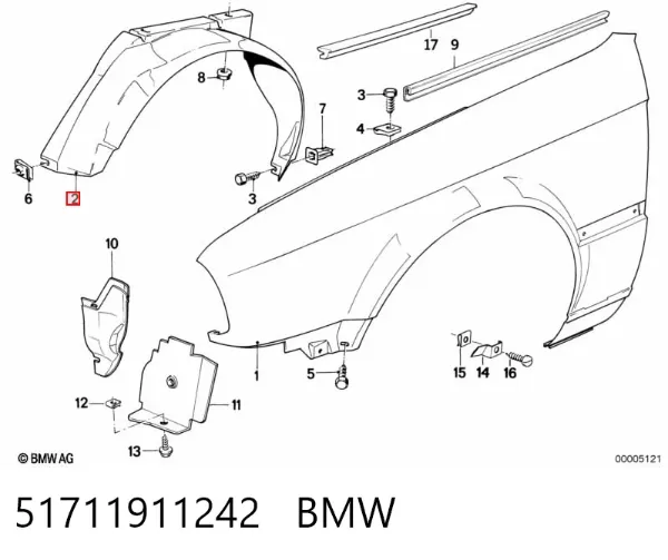 Підкрилок передній правий BMW 3 E30