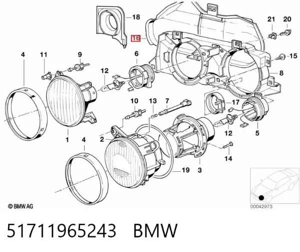 Підкрилок заднього крила, лівий 51711965243 BMW