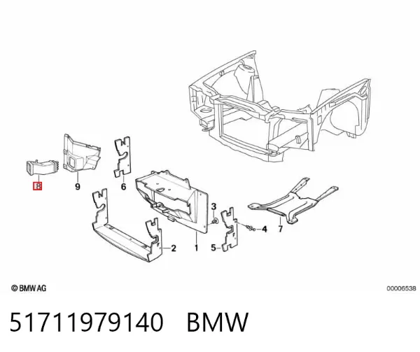 Повітропровід гальмівного диска, правий 51711979140 BMW