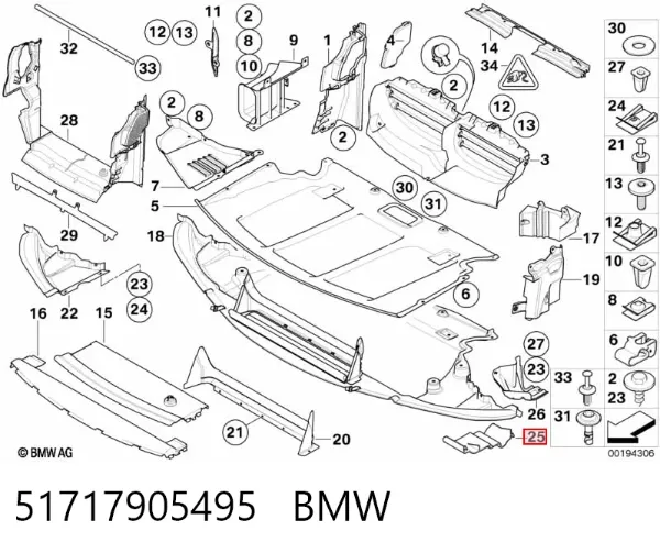 Повітропровід (дефлектор) радіатора, лівий 51717905495 BMW