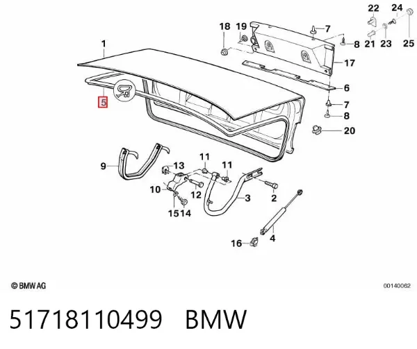 Ущільнювач задніх 3/5-й двері 51718110499 BMW