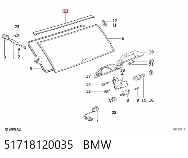 Спойлер 3/5-й, задніх дверей 51718120035 BMW