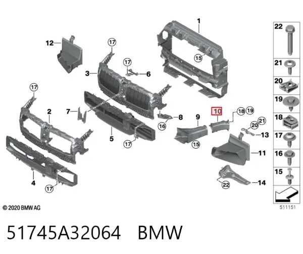 Повітропровід гальмівного диска, правий 51745A32064 BMW