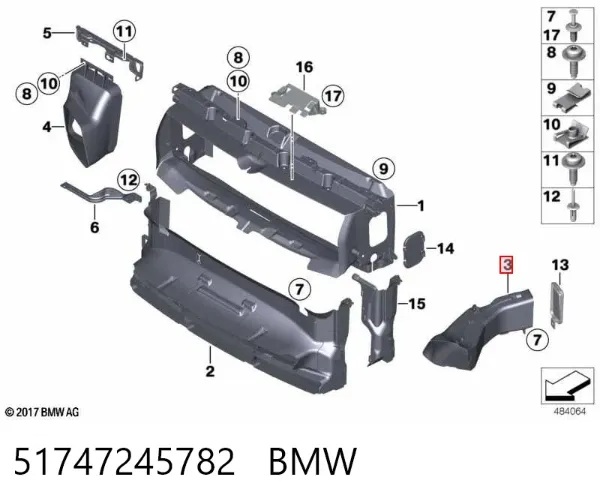 Повітропровід гальмівного диска, правий 51747245782 BMW