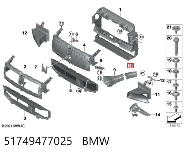 Повітропровід гальмівного диска, лівий 51749477025 BMW