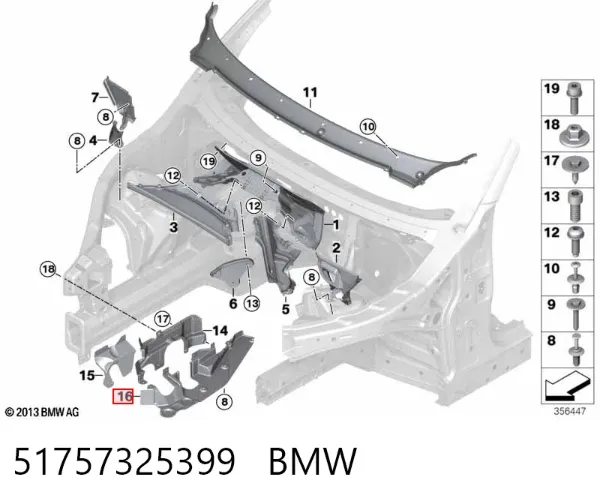 Захисний кожух кермового механізму 51757325399 BMW