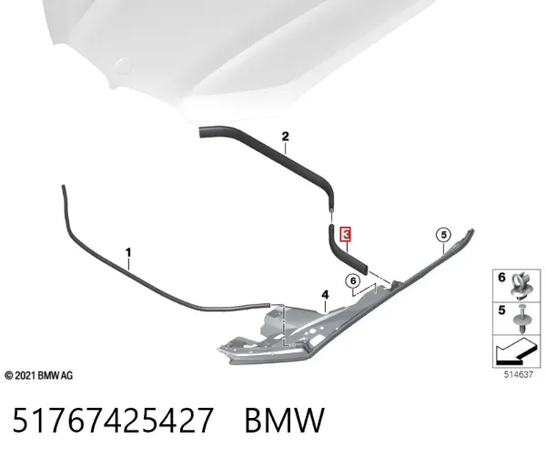Ущільнювач капота 51767425427 BMW