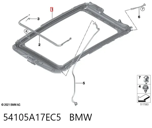 Панель люка 54105A17EC5 BMW