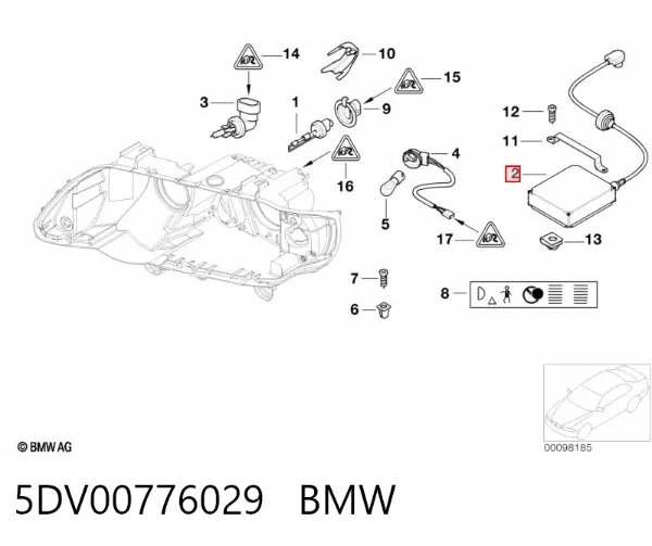 Блок розпалювання, ксенон 5DV00776029 BMW