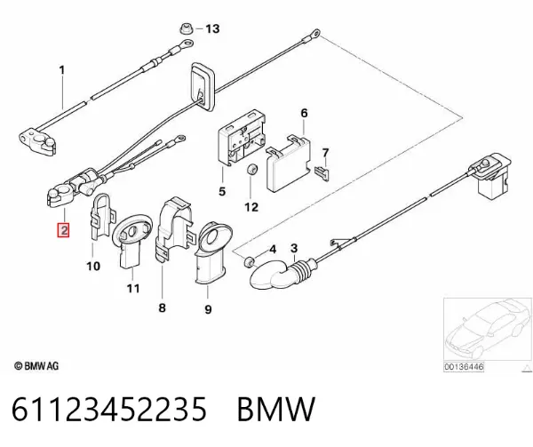 Кабель плюсової клеми акумулятора (АКБ) 61123452235 BMW