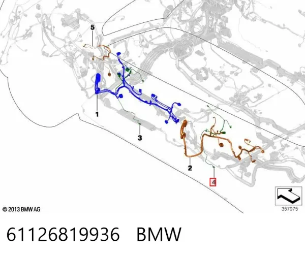 Джгут проводів задніх дверей 61126819936 BMW