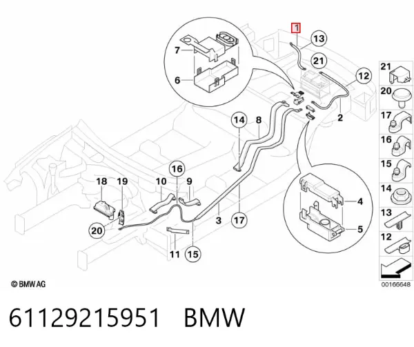 Кабель маси акумулятора (АКБ) 61129215951 BMW