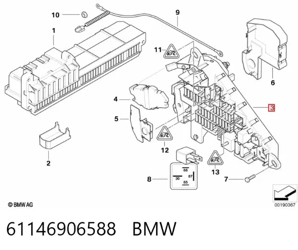 Блок запобіжників BMW 5 E61