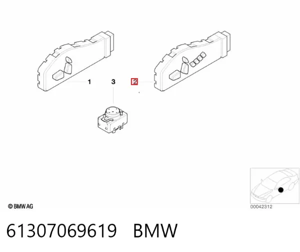Блок кнопок механізму регулювання сидінь, лівий 61307069619 BMW