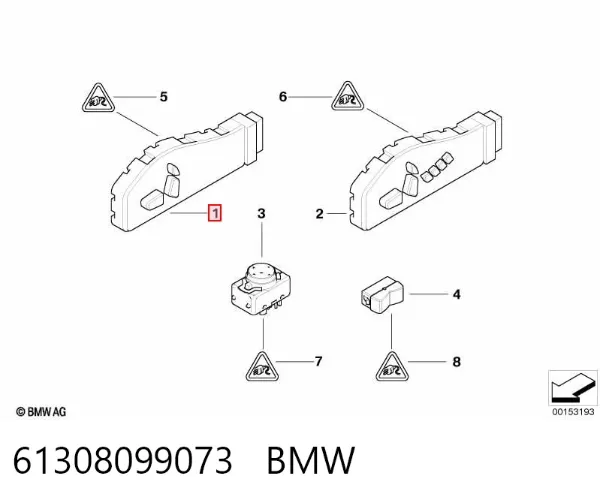 Блок кнопок механізму регулювання сидінь, лівий 61308099073 BMW