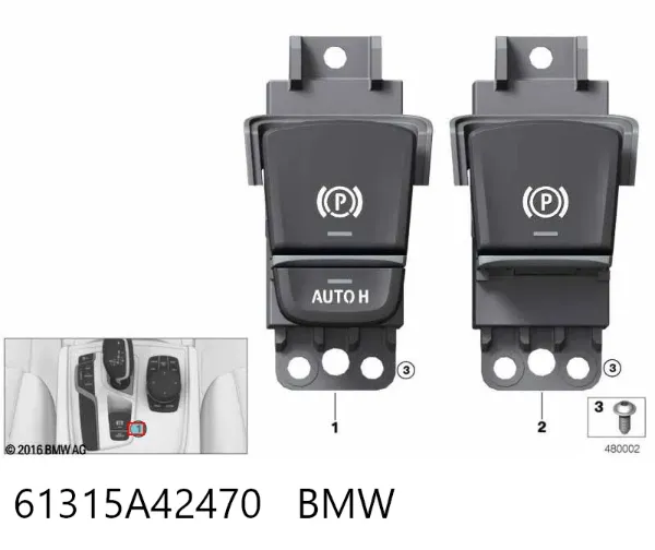 Клавіша електромеханічного гальма стоянки 61315A42470 BMW
