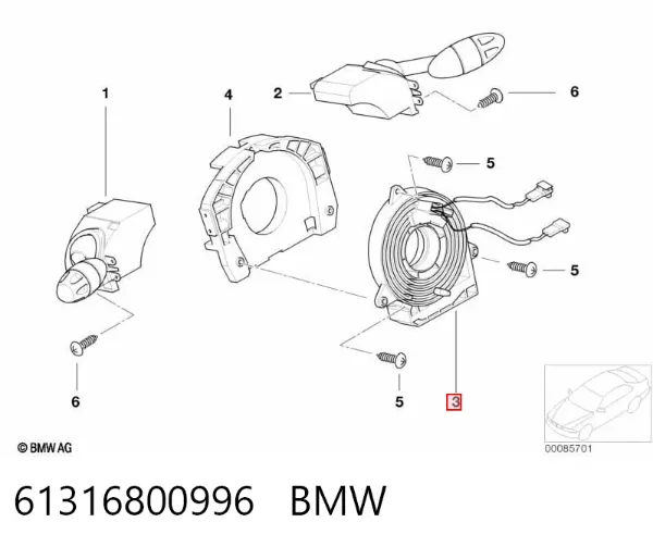 Шлейф керма 61316800996 BMW
