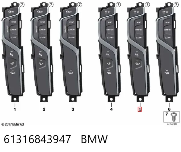 Блок кнопок центральної консолі 61316843947 BMW