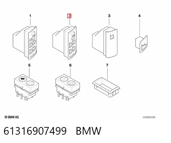 Кнопковий блок керування склопідіймачами передній лівий 61316907499 BMW