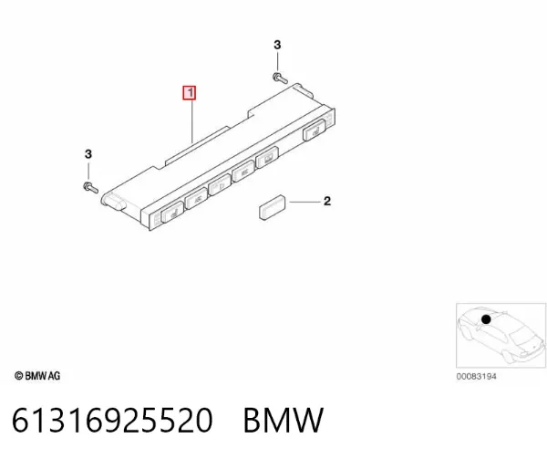 Блок кнопок центральної консолі 61316925520 BMW