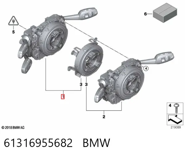 Перемикач підрульовий, центральна частина 61316955682 BMW