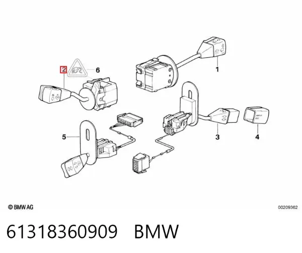 Перемикач підрульовий, лівий 61318360909 BMW