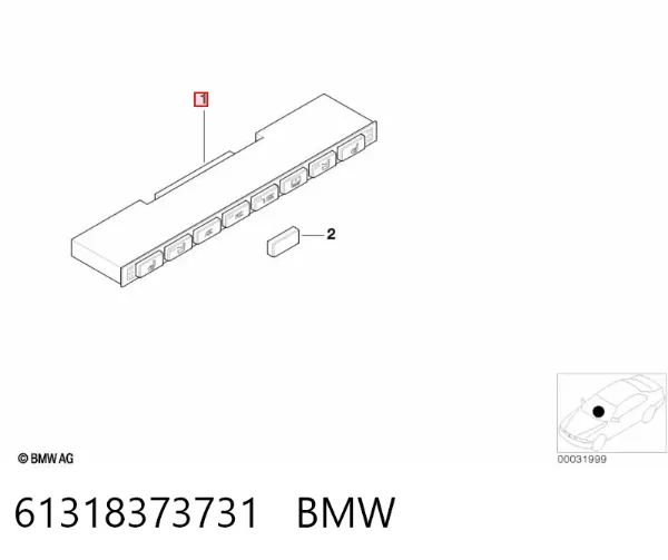 Блок кнопок центральної консолі 61318373731 BMW