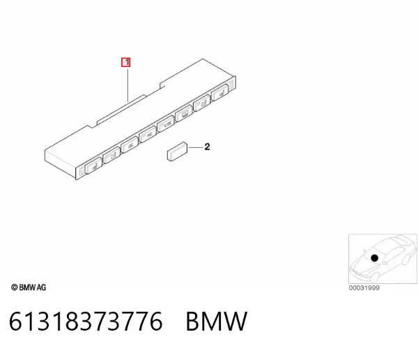 Блок кнопок центральної консолі 61318373776 BMW