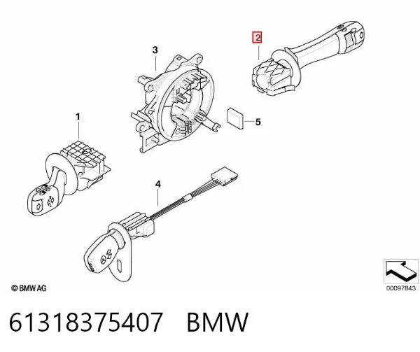Перемикач підрульовий, правий 61318375407 BMW