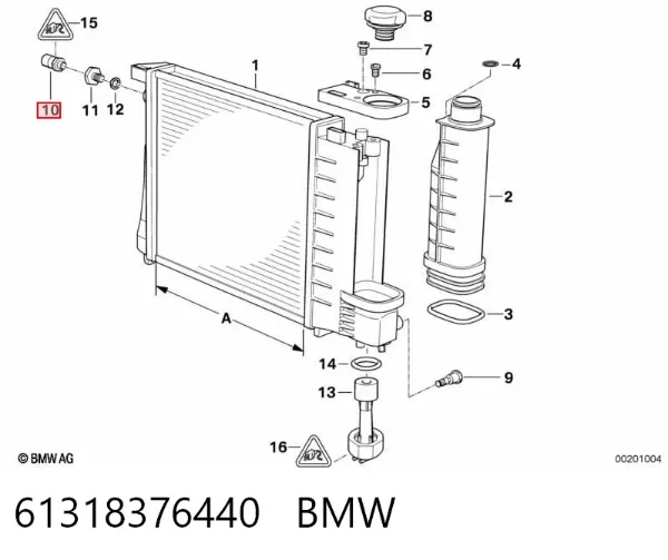 Датчик включення вентилятора 61318376440 BMW